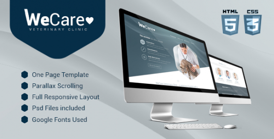 Wecare Veterinary Clinic - Parallax Landing Page