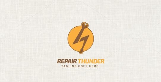 Repair Thunder Logo Template